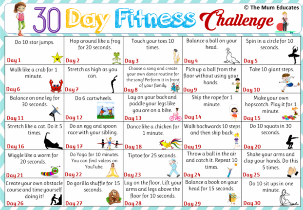 Fun, P.E. Activities to do at Home with Kids