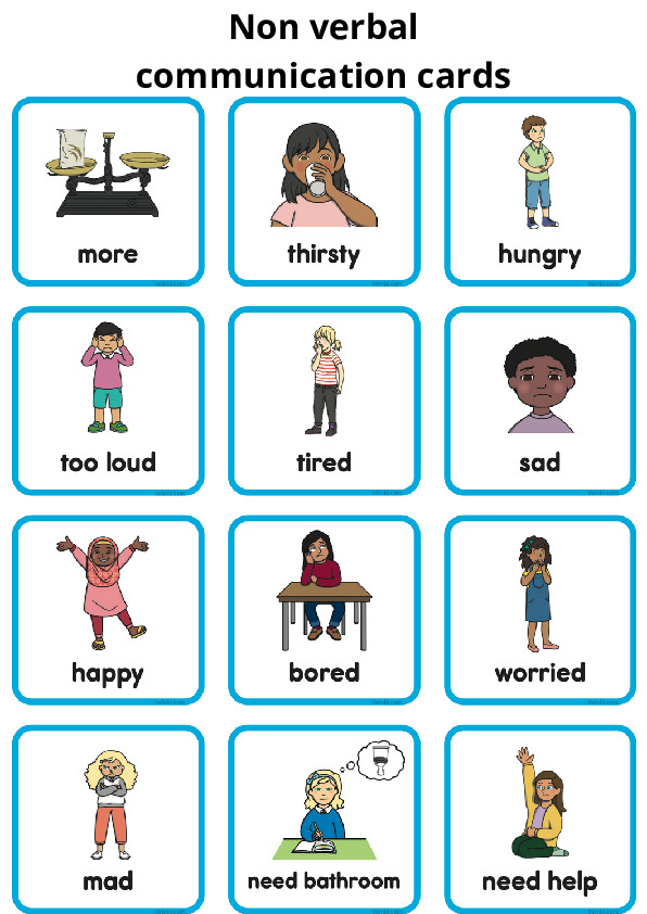 non verbal communication cards - SEN