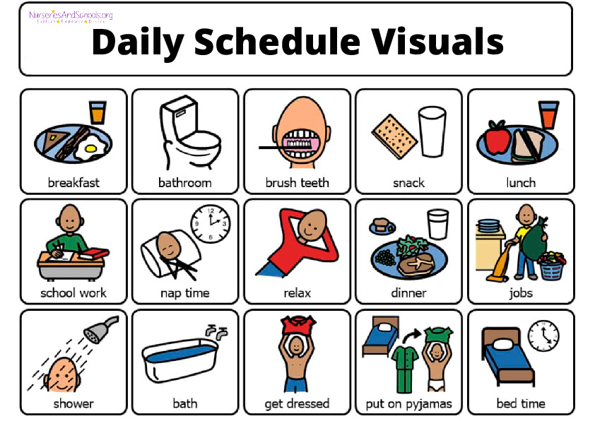 Daily Schedule Visuals- SEN flashcards