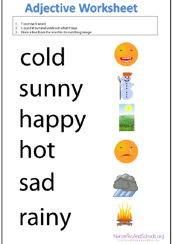 Adjectives worksheet - SEN
