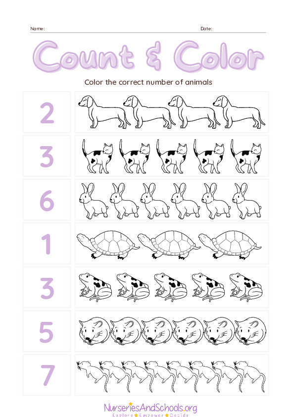 count and colour worksheet for kids