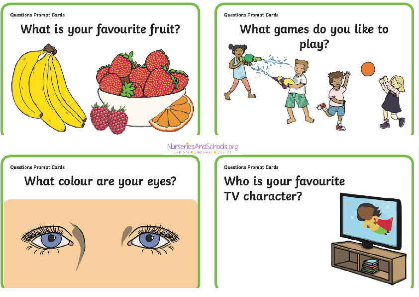 Questions prompt cards