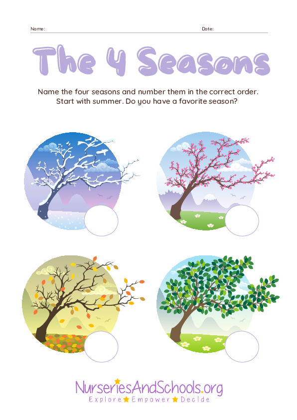 The 4 Seasons - Activity Worksheet