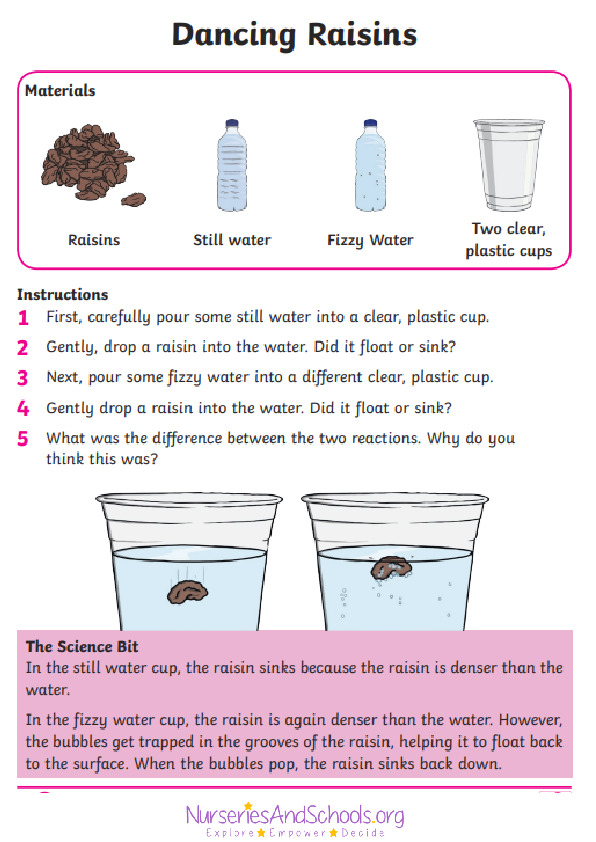 Dancing Raisins - Experiment worksheet
