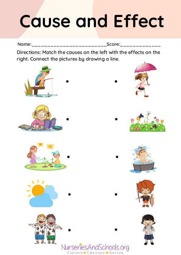 Cause And Effect Matching Activity Free Worksheet UK