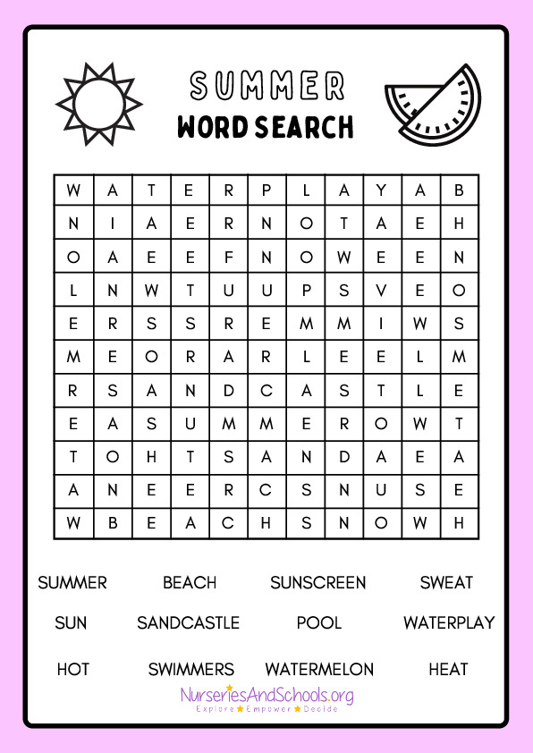 Summer Word search