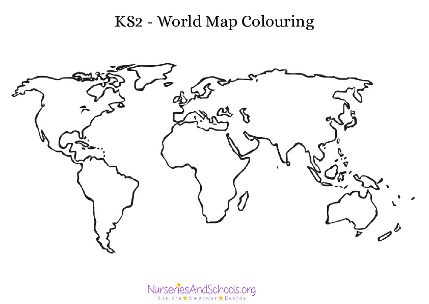 KS2 - World Map Colouring