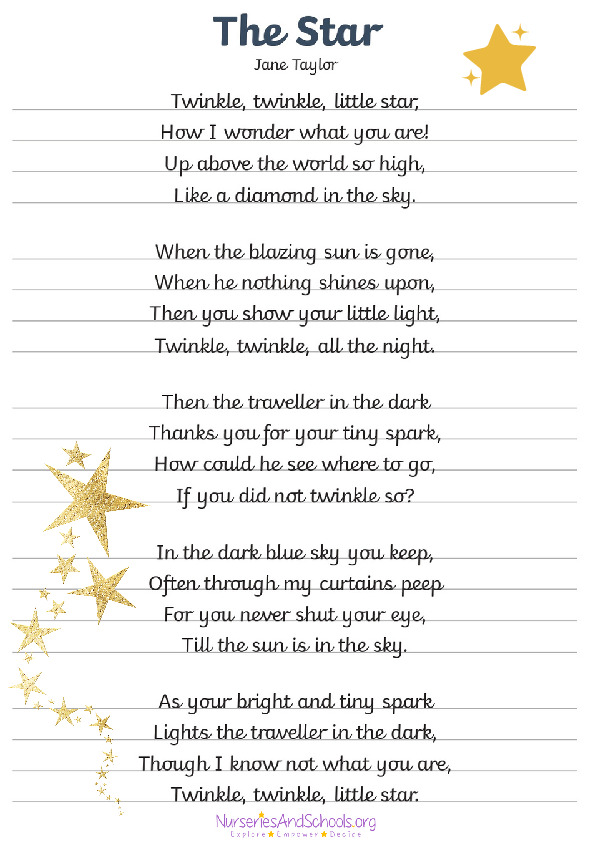 Twinkle star poem - KS2