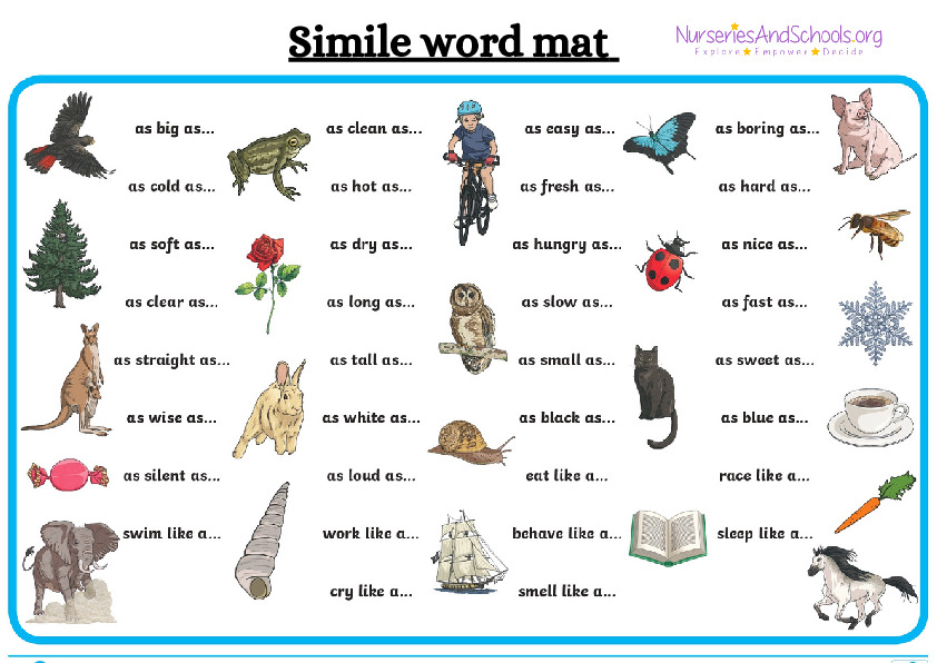 Simile word mat- KS2
