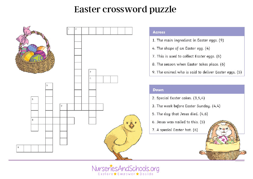 Easter crossword puzzle - KS2