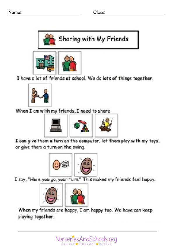 Social stories - sharing with friends