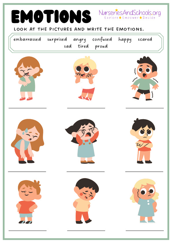 Emotions worksheet