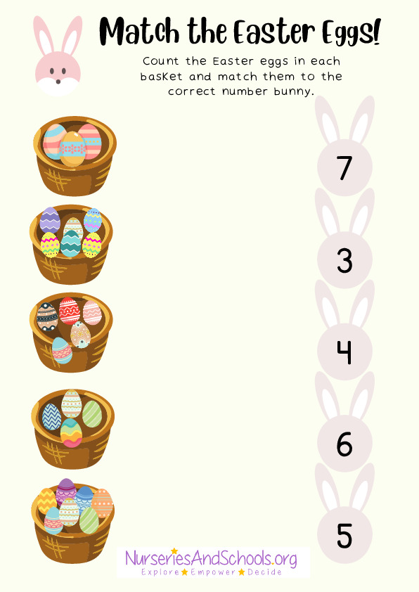 Easter counting and matching worksheet