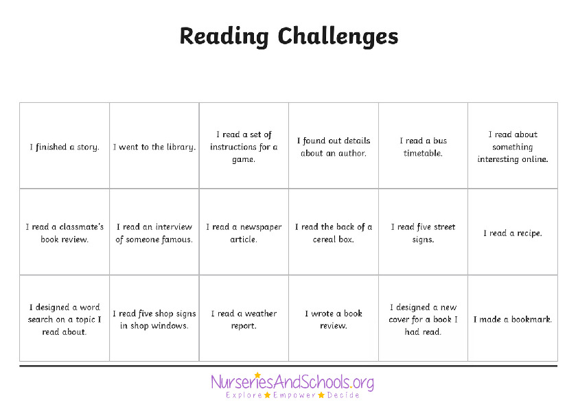 Reading challenges - KS2