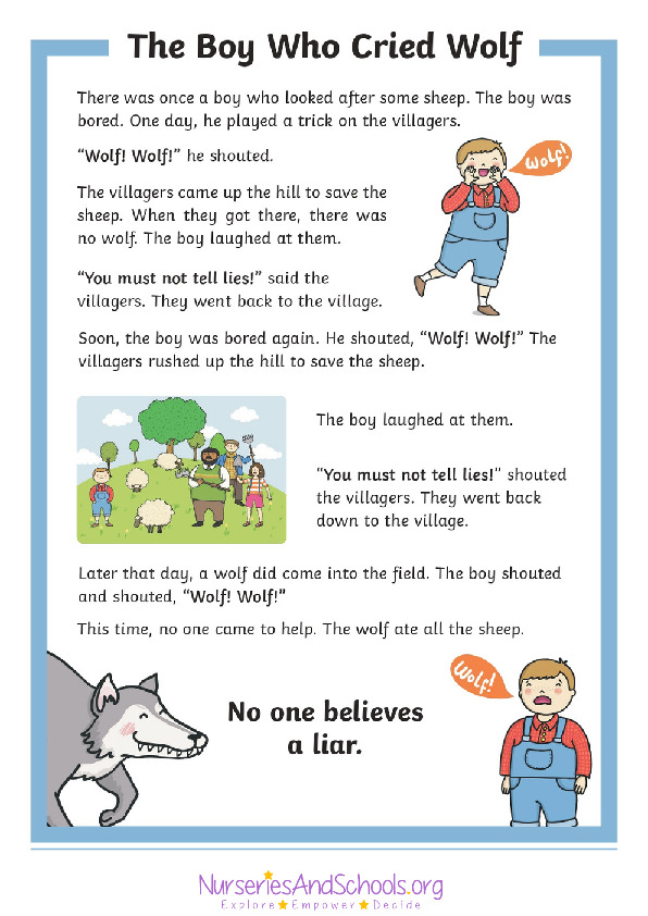 The boy and the wolf story- KS2 English reading