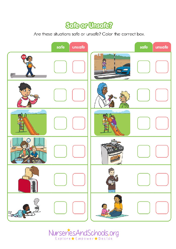 Health and safety - safe or unsafe activity