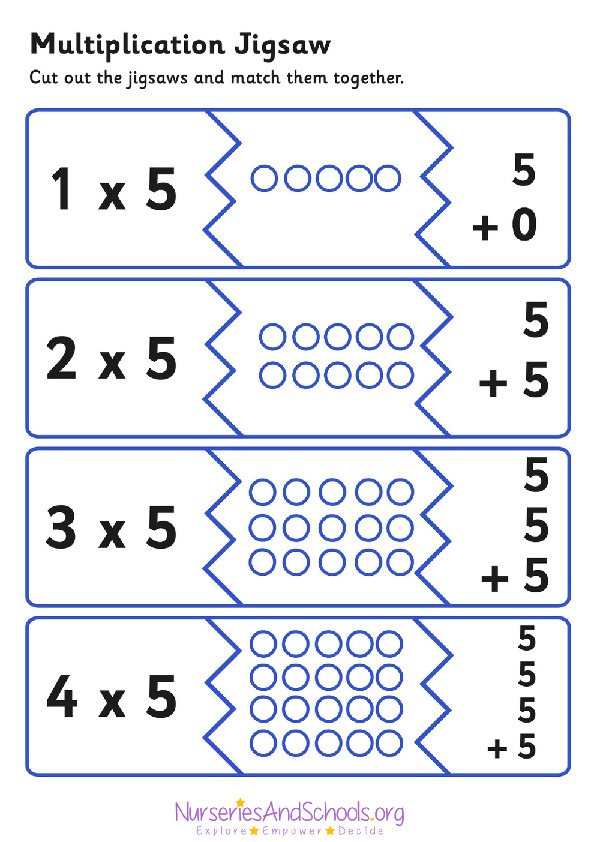 Multiplication jigsaw worksheet