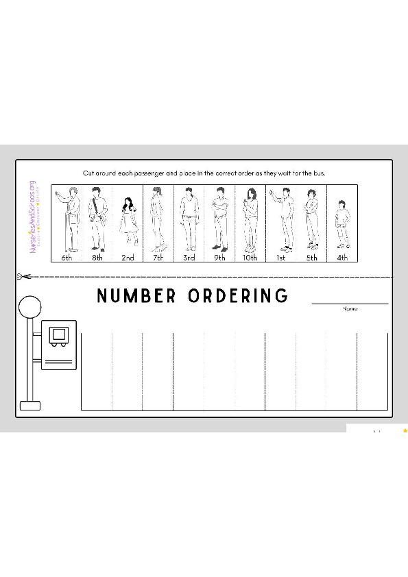 Ordinal numbers worksheet