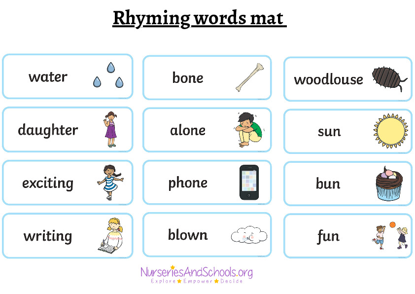 Rhyming words mat