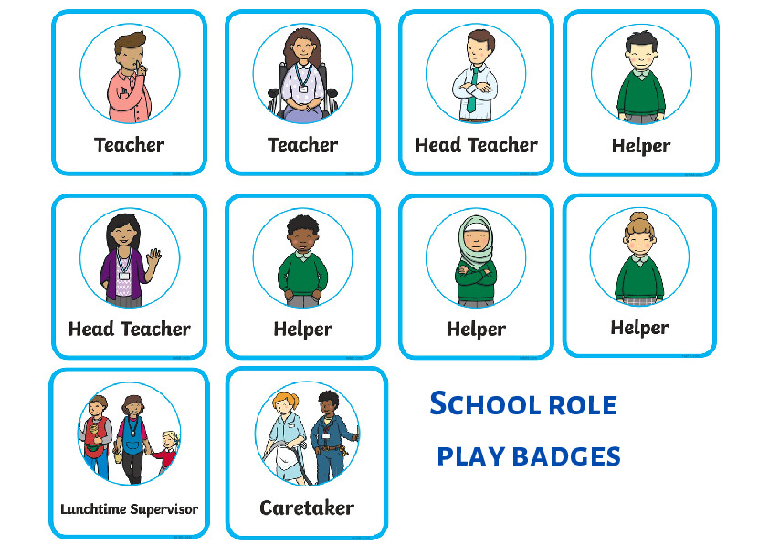 School role play badges