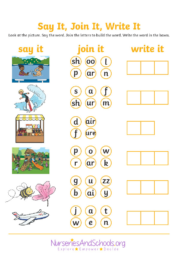 say it, join it, write it - Activity