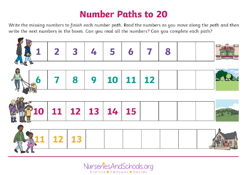 Number path to 20
