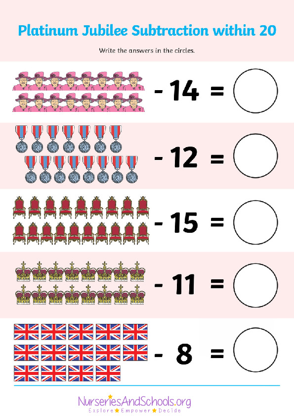 Platinum jubilee maths subtraction