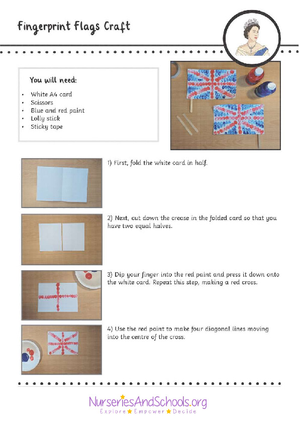 Fingerprint flag - Platinum jubilee - nursery craft