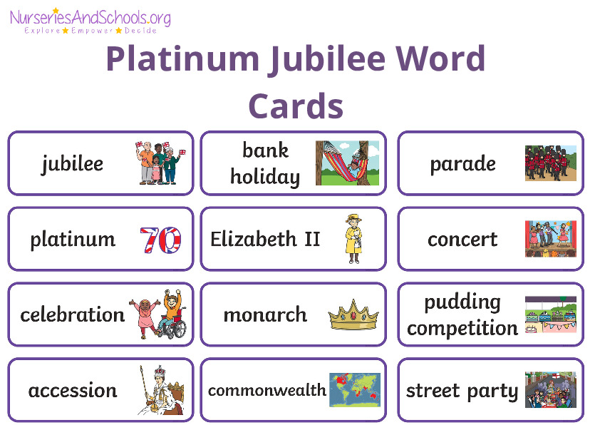 Platinum Jubilee Word Cards
