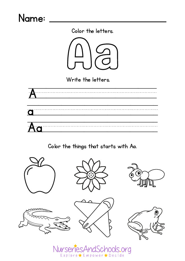 Activity on the letter A