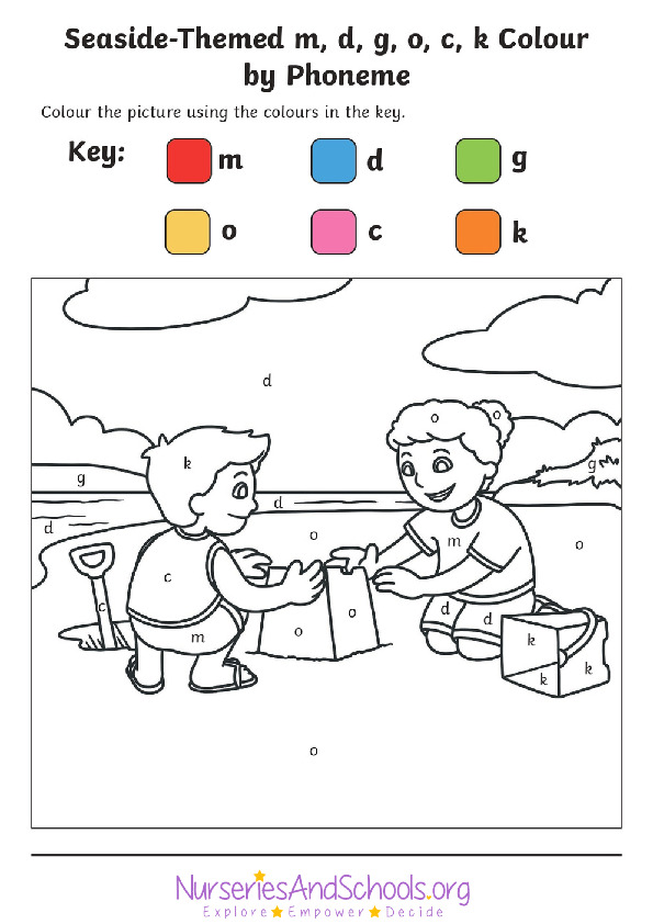 seaside themed colouring
