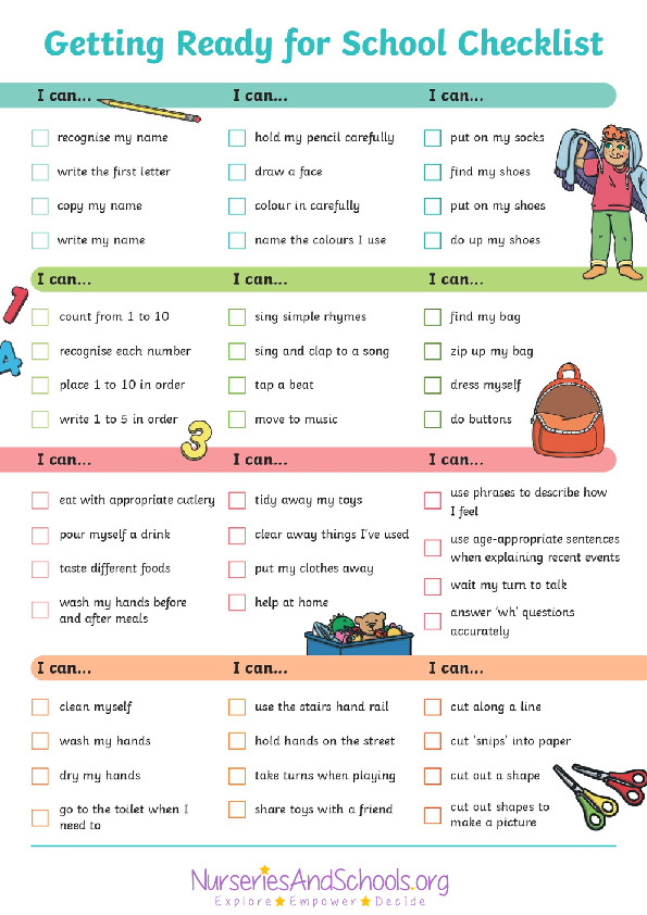 School readiness checklist