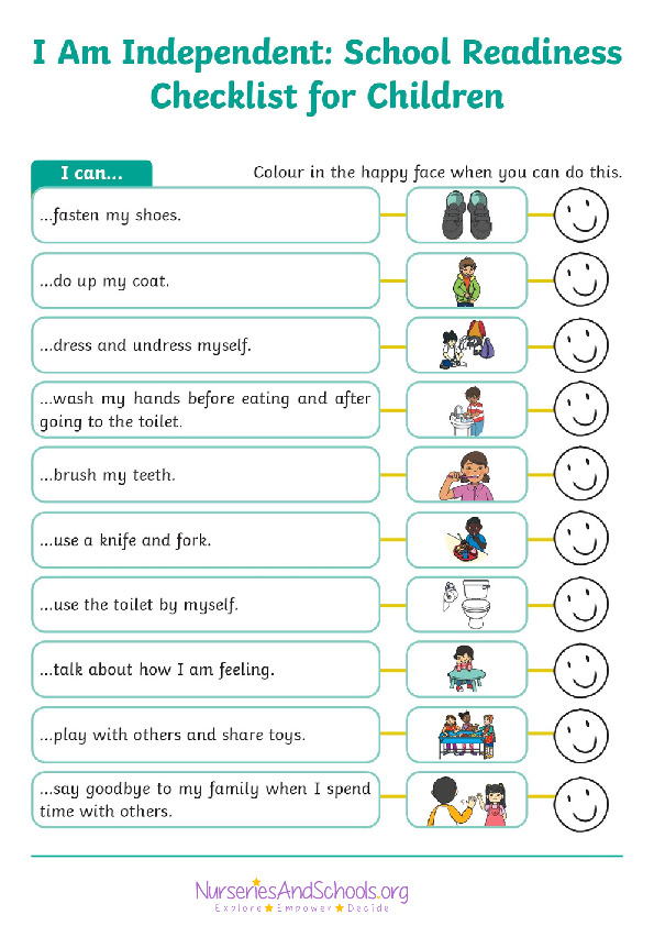 Being independent - school readiness for EYFS