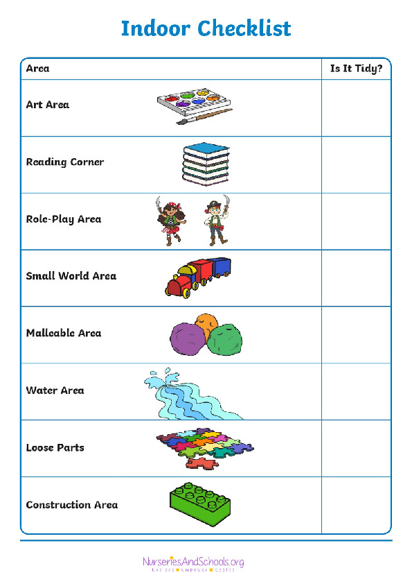 School readiness - Indoor checklist
