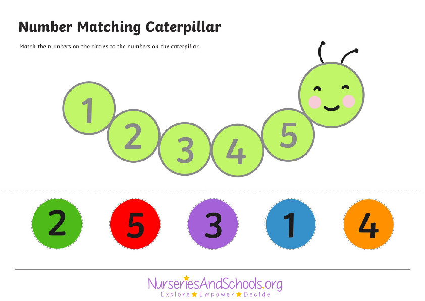 Number matching caterpillar