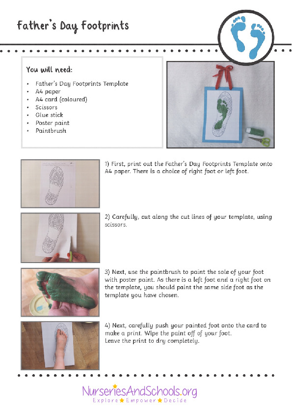 Fathers day foot prints - craft