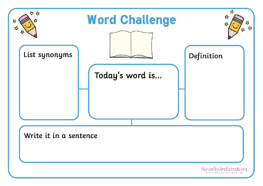 word challenge worksheet