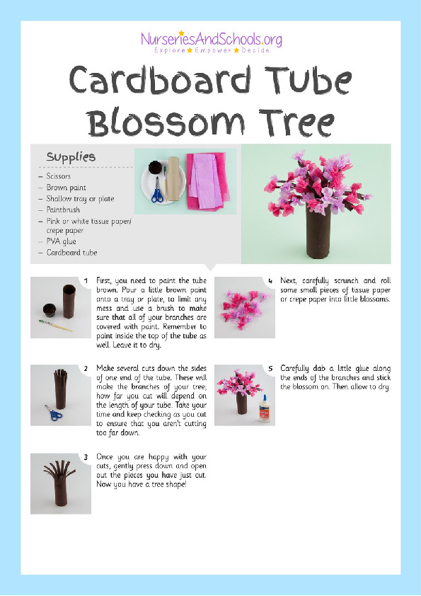 Cardboard tube blossom tree - Craft