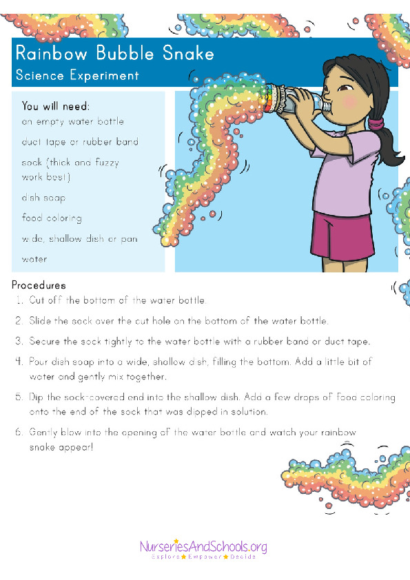 Rainbow bubble snake experiment