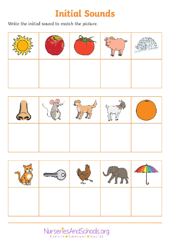 initial sounds - phonics
