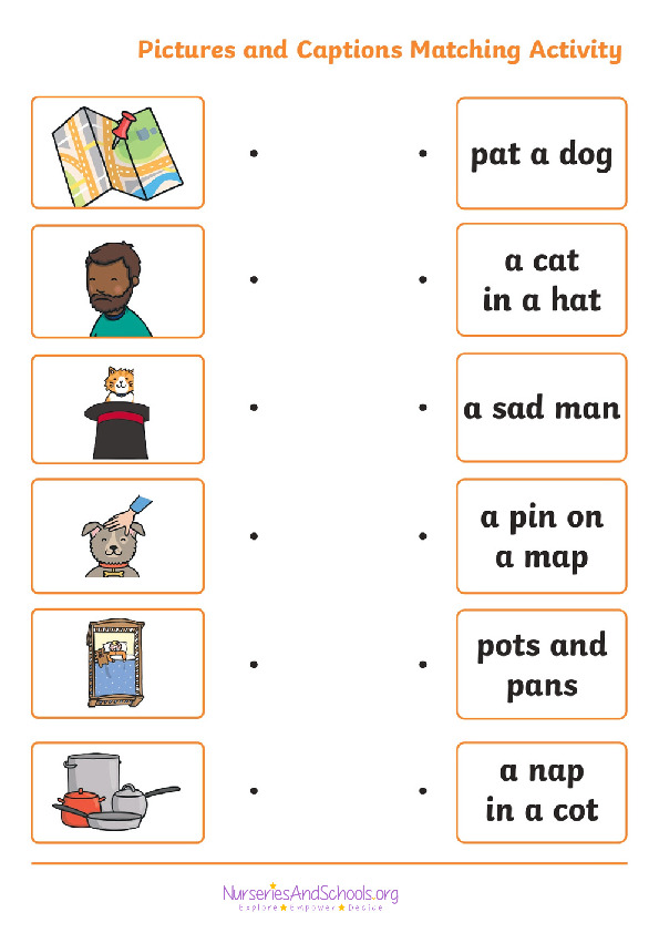 Pictures and captions matching activity