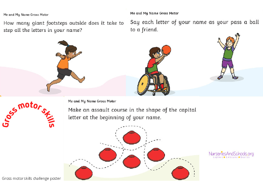 Gross motor skills challenge poster