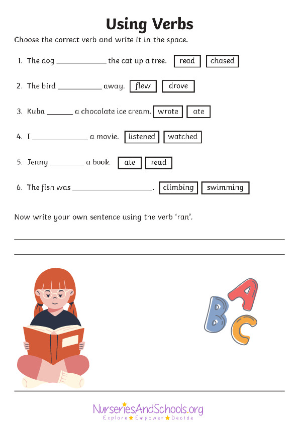 Using verbs - English task