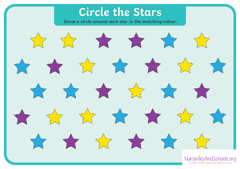 Circle the stars - Fine motor skills