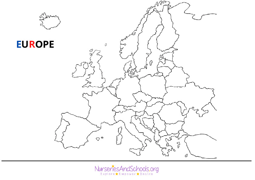 Europe colouring sheet