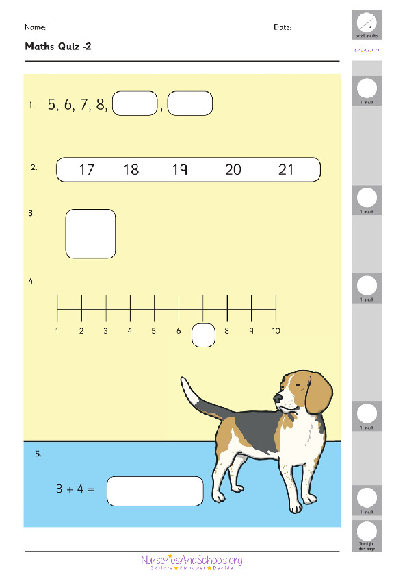 Mathematics quiz 2 - Test