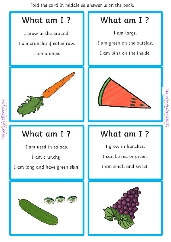 Vegetables/Fruits riddles