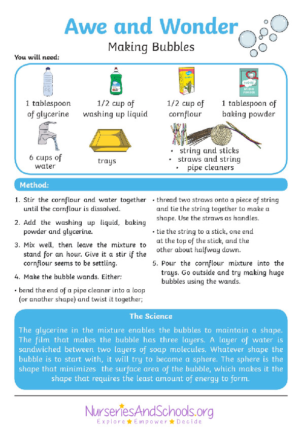 Making bubbles - Science