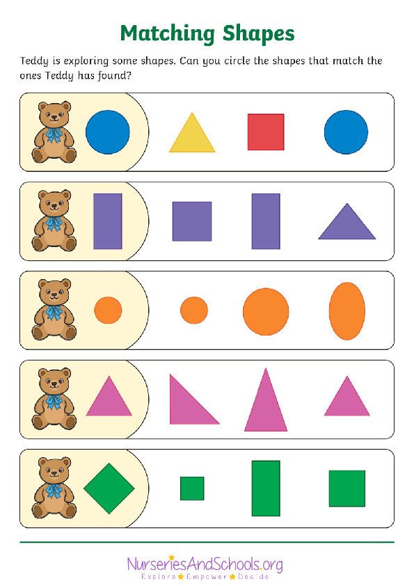 Matching the shapes - Maths activity