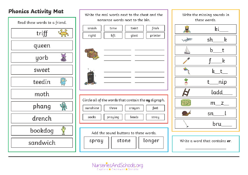 Phonics activity mat